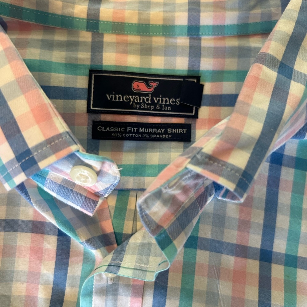 Vineyard Vines Men's Classic Fit Murray Shirt - Blue and Pink Plaid